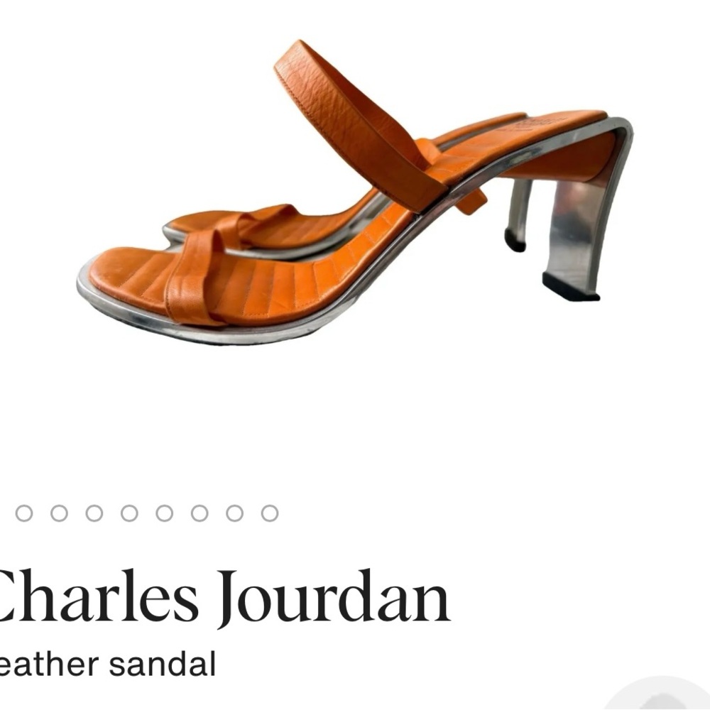 Charles Jourdan Tangerine Leather Heels